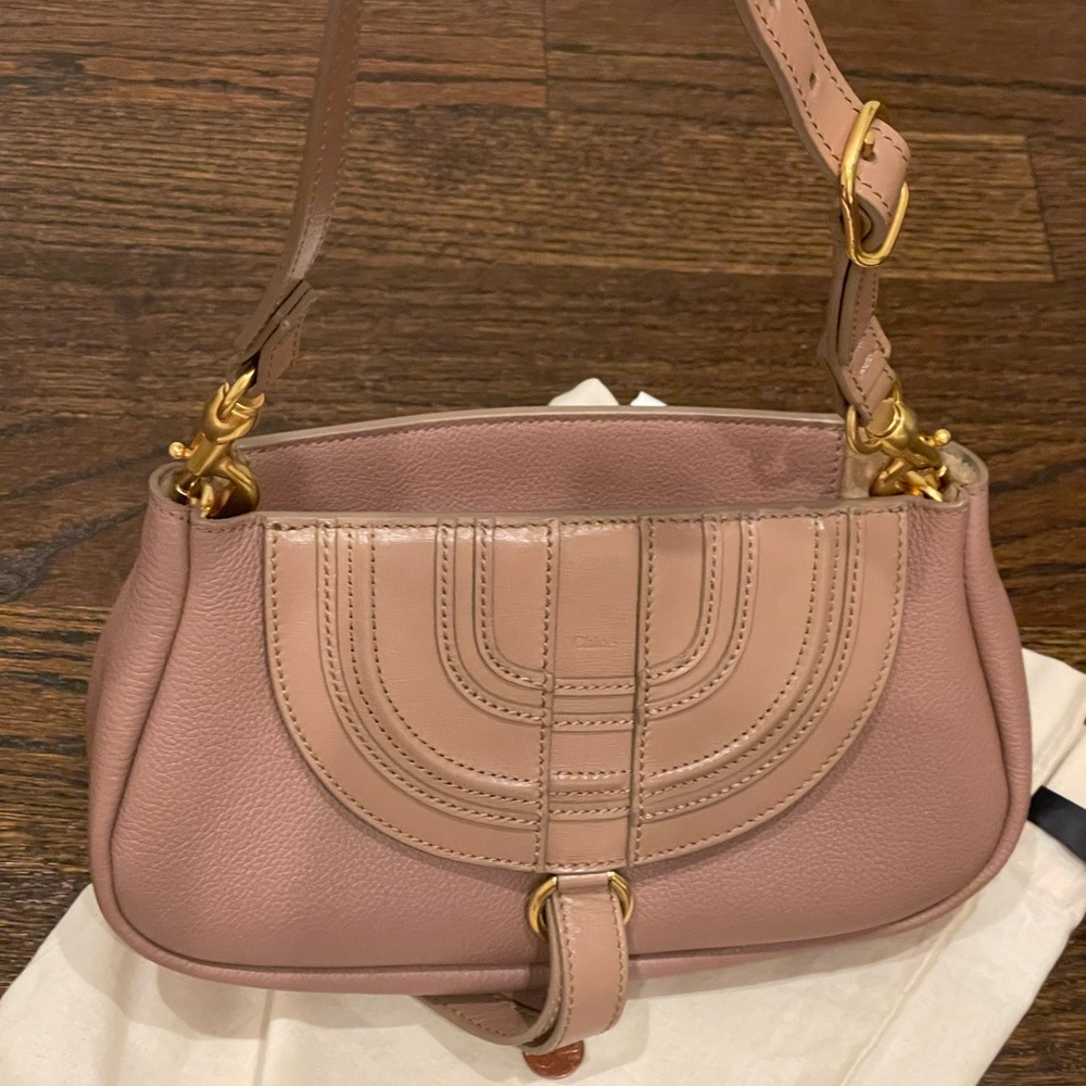 Beige Leather Shoulder Bag